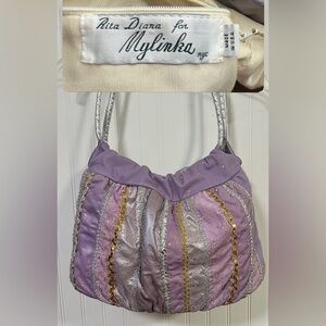 Rita Diana For Mylinka NYC Soft Leather Swarovski Crystal Rhinestone Bag Purse